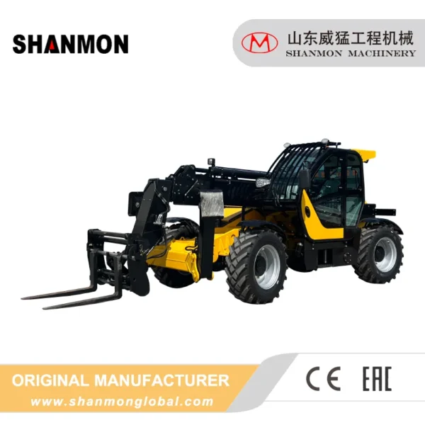 Shanmon 3511J telescopic handler, left front view